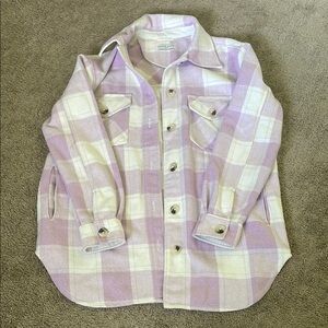 Pepper & Zoe purple plaid jacket/shaket